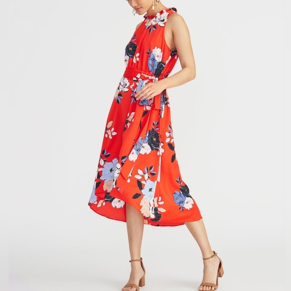 Rachel Rachel Roy Concetta Floral Print High Low Midi Femenine Dress Size 3X. - Picture 1 of 16